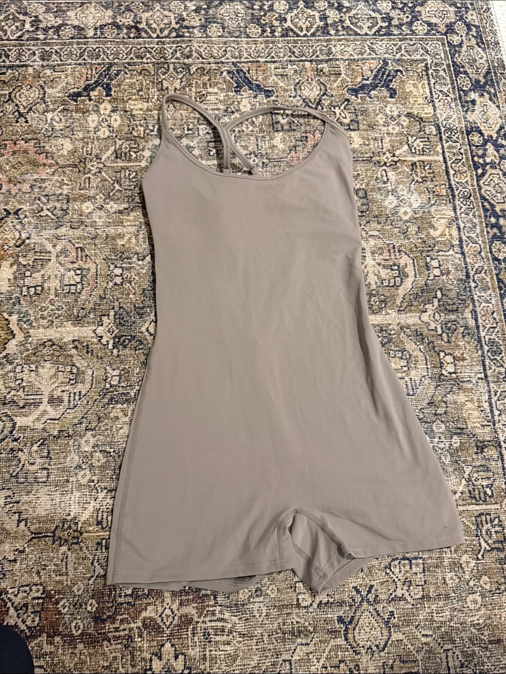 Garage Taupe Scoop-Neck Stretch Romper